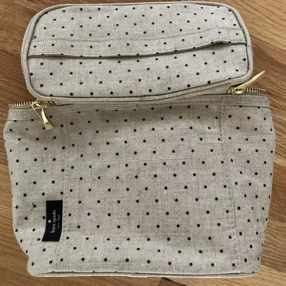 Kate Spade Gray and Black Lunch tote or Cosmetic Bag with Elegant Design - Picture 2 of 4